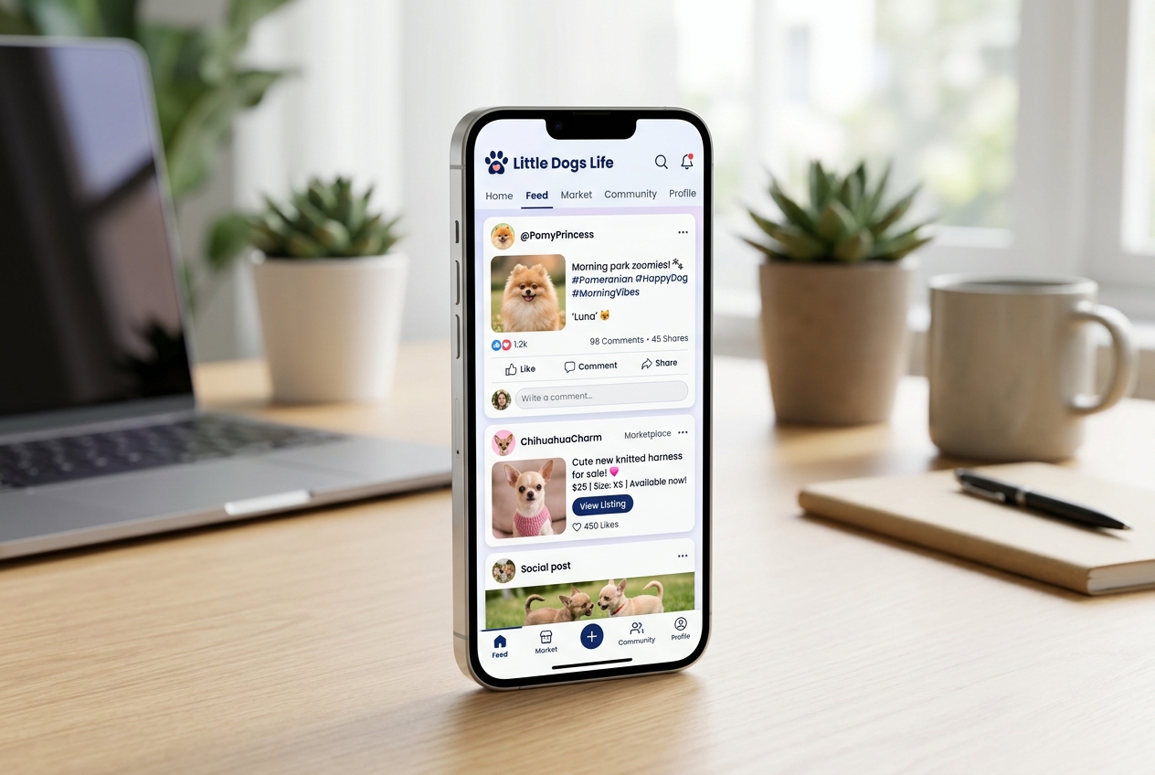 Little Dogs Life App Mockup